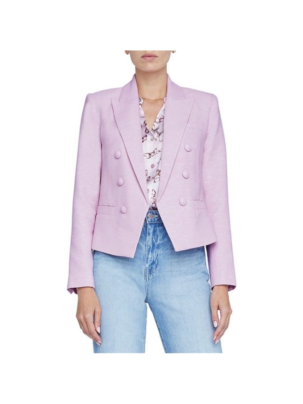 L'AGENCE Brooke
Open-Front Blazer Sz 14 
Wisteria/French Paisley
Purple - Picture 4 of 12